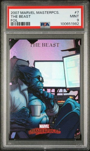 2007 Marvel Masterpieces #7 The Beast Foil PSA 9 MINT - Freshly Graded!