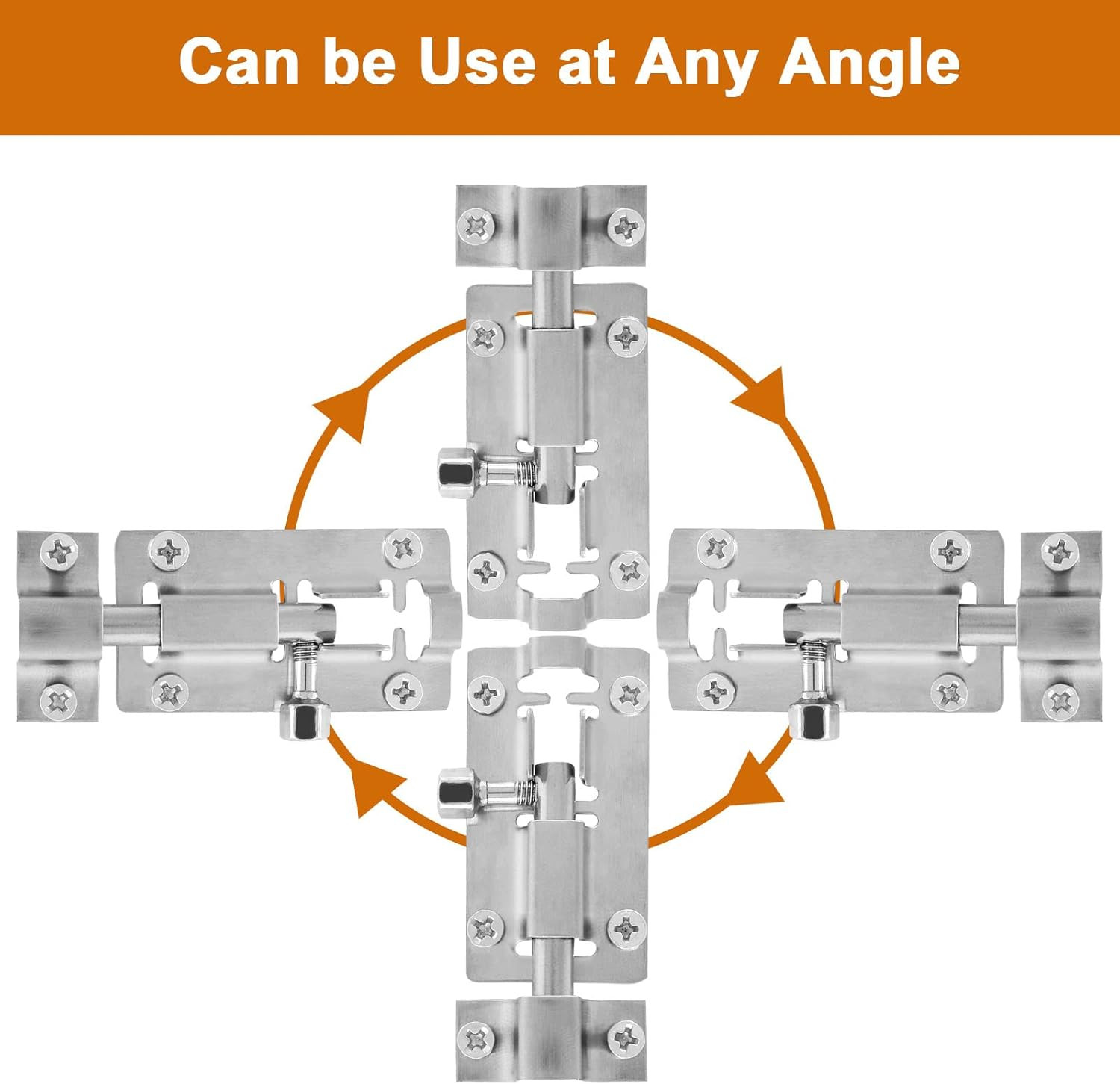 10 Packs Barrel Bolt Latch, 2" Length and 1" Wide Slide Latch Lock, Stainless St