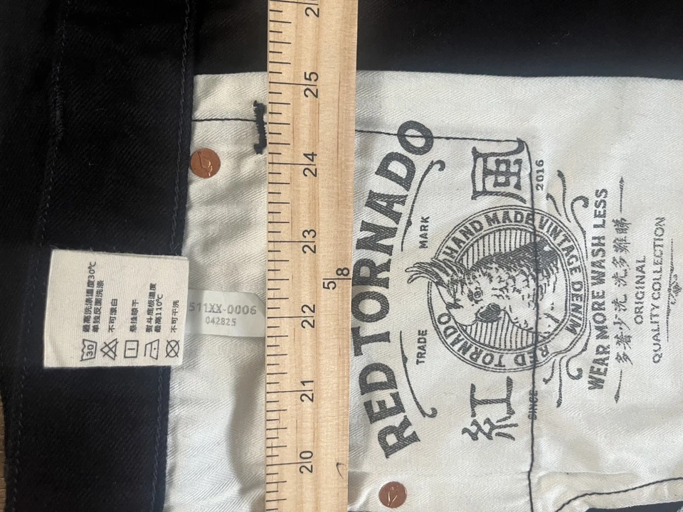 Calça jeans reta Red Tornado masculina slim fit 511 tipo GT selvedge - Imagem 4 de 4