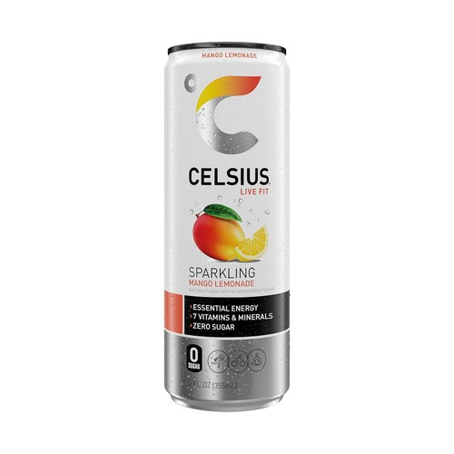 CELSIUS Sparkling Mango Lemonade, Functional Energy Drink 12 Fl Oz (Pack of... - Picture 5 of 5