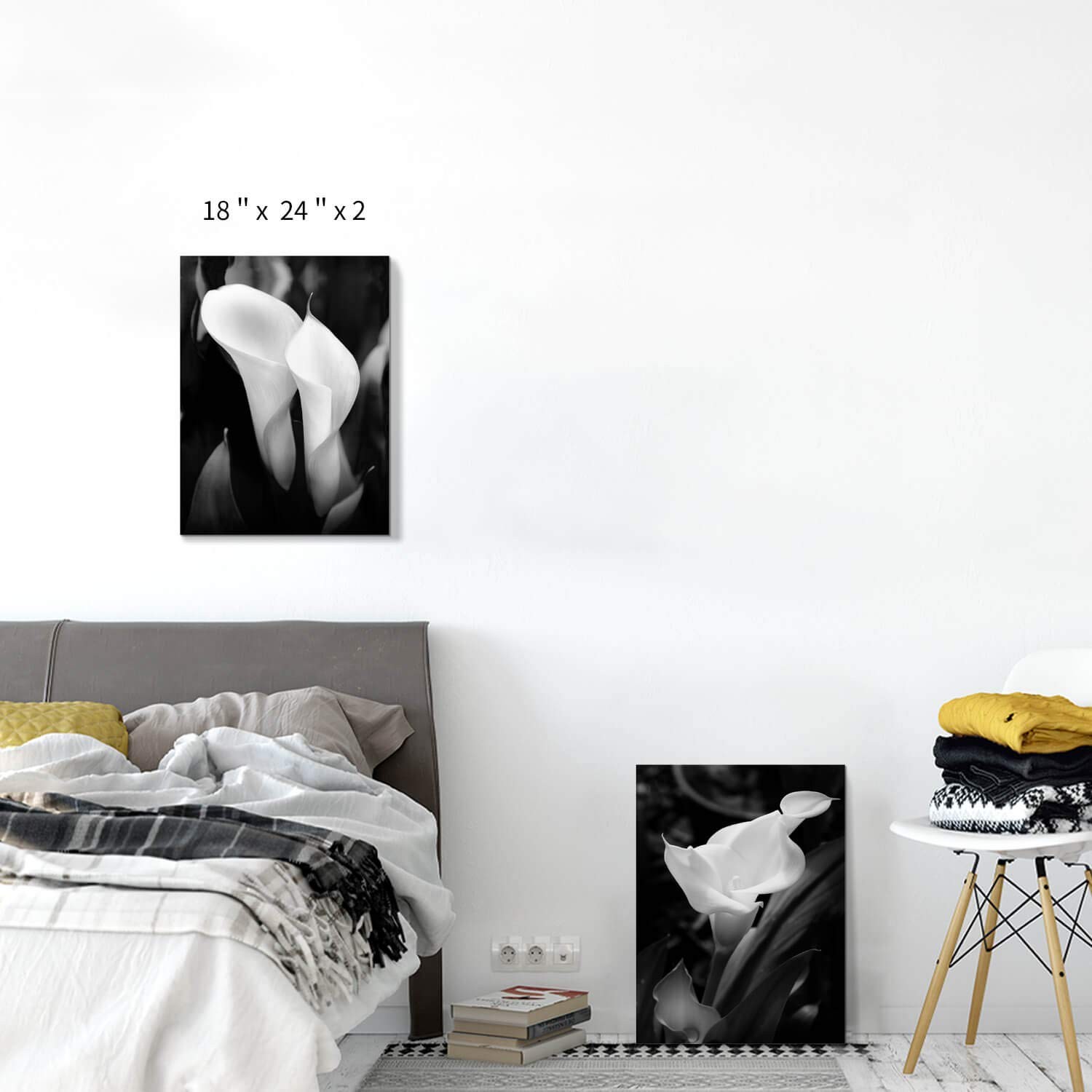 Calla Lily Flower Wall Art: Lilies on Black Background Photographic Print on ...