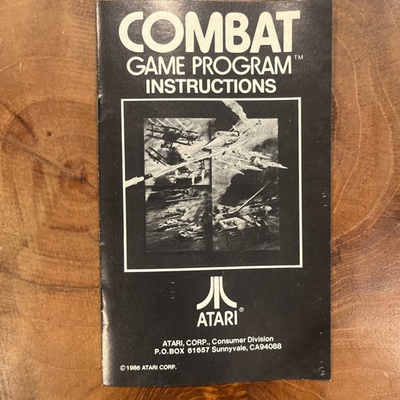 #ad Combat Atari Corp Black And White Manual $45.00
