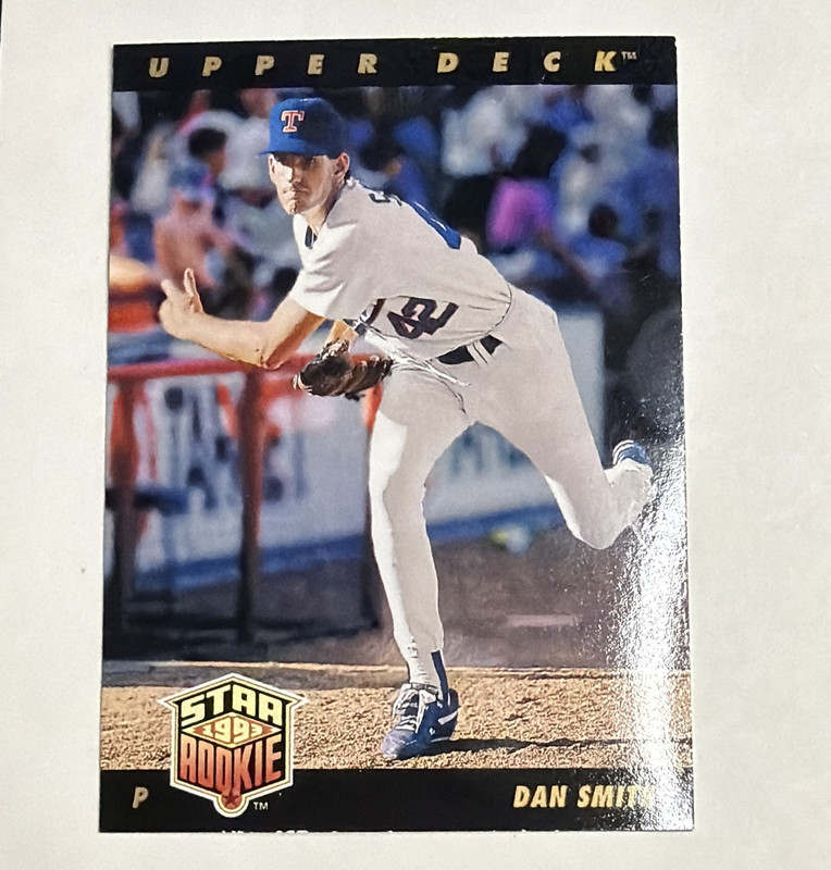 Upper Deck 1993 Star Rookie Dan Smith Rookie Card #7 Texas Rangers