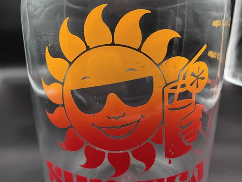 Vintage Anchor Hocking Sun Tea Jar w Spigot 70s Graphics Smiling Sun w Tea Glass - 第 13/17 張圖片