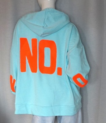 Oversize Hoodie Sweater Känguru Sweatshirt Türkis Orange Shirt38,40,42,44 Neu