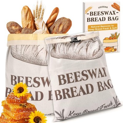 UGODAR Natural Beeswax Bread Bags for XL Large, 1 Pack