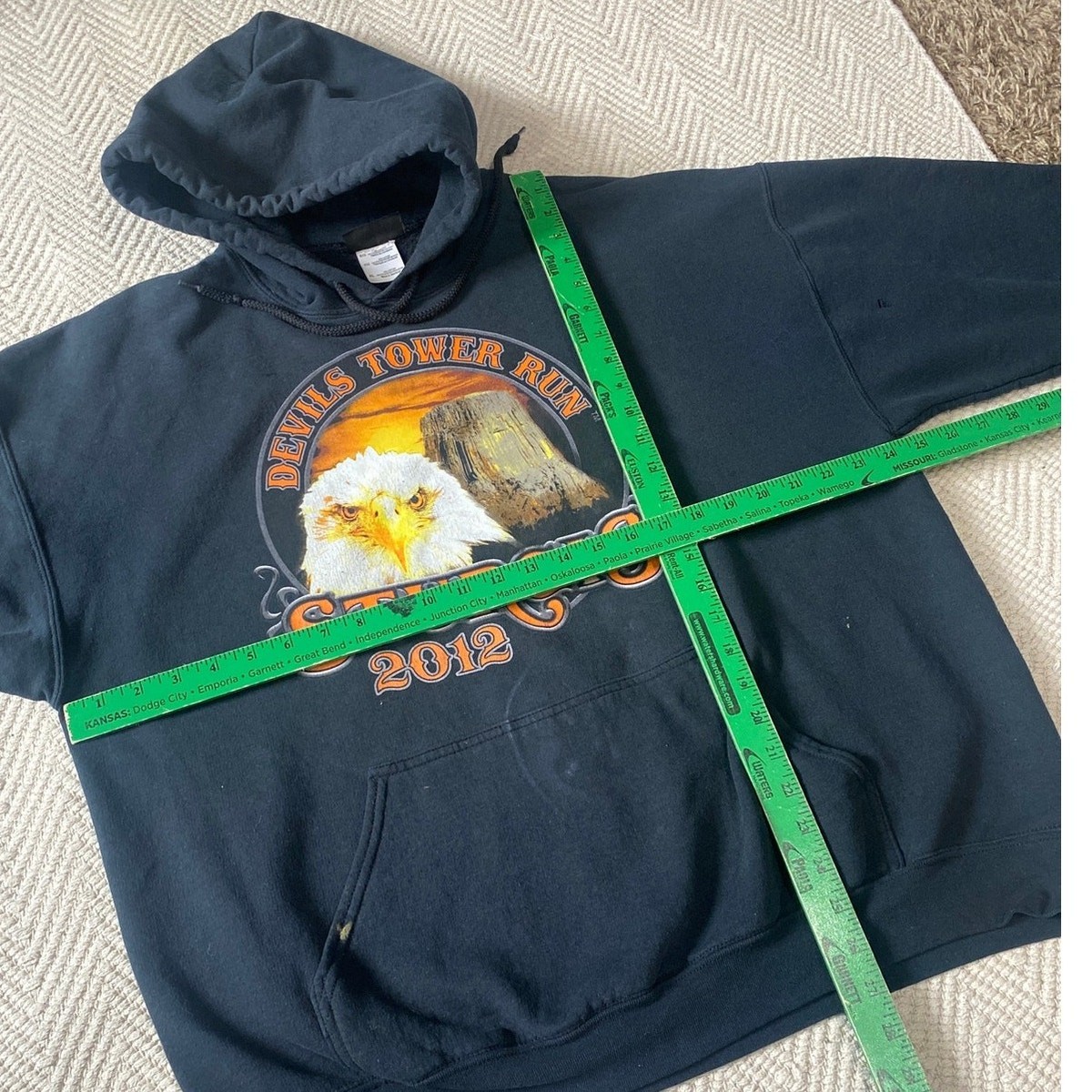 Vintage Sturgis 2012 Hoodie Devils Tower Run Graphic Sweatshirt