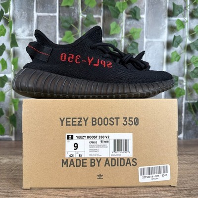 Size 9 - Adidas Yeezy Boost 350 V2 Bred 2017/2020 Black Red CP9652 Authentic