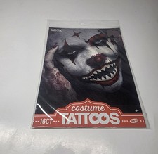Creepy Clown Face Tattoos Halloween Costume New Savvi 16 pieces