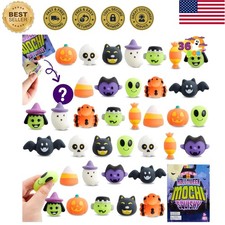 36 Pcs Halloween Mochi Squishy Toy in Blind Bags with 12 Characters for Stres...