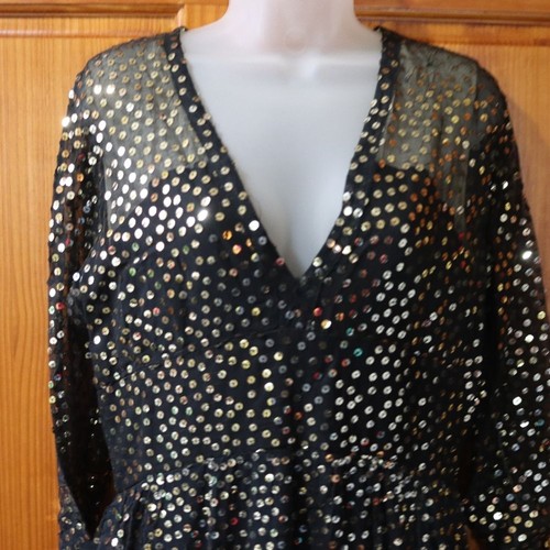 Romantica by Victor Costa Vintage Kleid schwarz Pailletten Union Label 16 - Bild 3 von 16