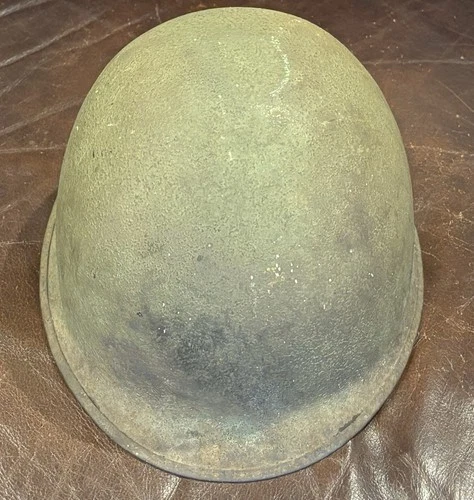 Original Vintage WWII U.S. Military American M1 Front Seam Steel Pot Helmet 344A