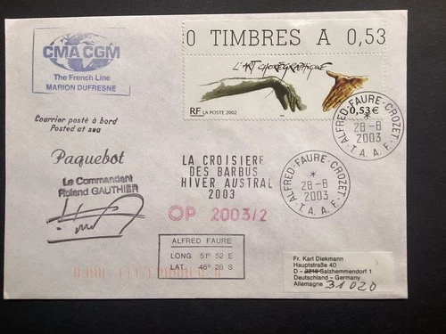 2003 TAAF/FSAT FDC French Antarctic Alfred - Faure - Crozet 28.08.2003