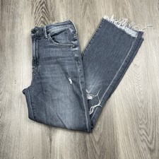 Mother The Insider Crop Step Fray Jeans Size 25 Inseam 26  Gray