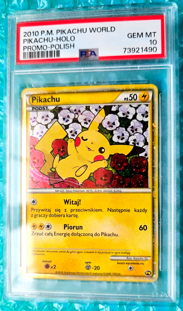 2010 Pokemon Pikachu World PIKACHU Polish Holo Promo PSA-10 Gem