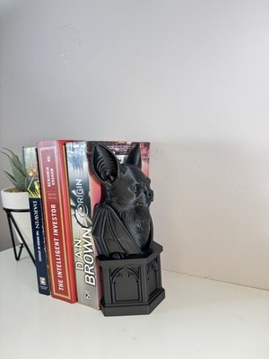 Gothic Fledermaus schwarze Bücherecke Buchstütze | Dark Fantasy Regal Deko | Wohndeko