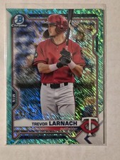 2021 Bowman Chrome Aqua Shimmer Refractor #BCP-80 Trevor Larnach Twins /125