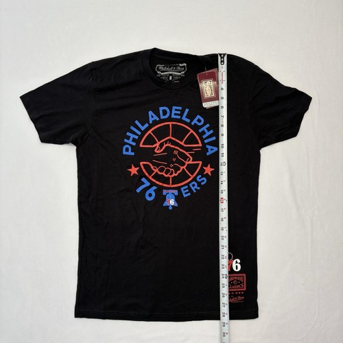 Philadelphia 76ers T-Shirt Black Mitchell & Ness Mens M Hardwood Classics - Picture 5 of 6