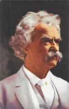 Vintage Person Chrome Postcard Mark Twain Samuel Langhorne Clemens Literary