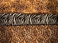 ANIMAL FUR stripe spots PEACOCK FEATHERS Cotton Fabric U-PICK see info 1/2 YD