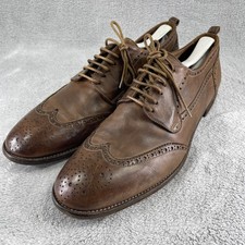 Alexander McQueen Brogue Leather Dress Shoes Mens Size 12 Brown Wingtip