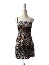 Urban Outfitter Leopard Print Mini Dress M Spaghetti Strap Bodycon Clubwear