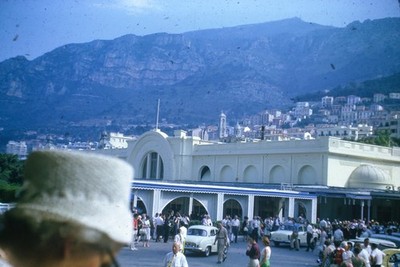 c1960's Kodachrome 35mm Slide Monte Carlo Casino Monaco French Riviera Crowd