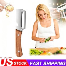 1-3PCS Stainless Steel Peeler with Wooden Handle Fruit Vegetable Slicer-NEW