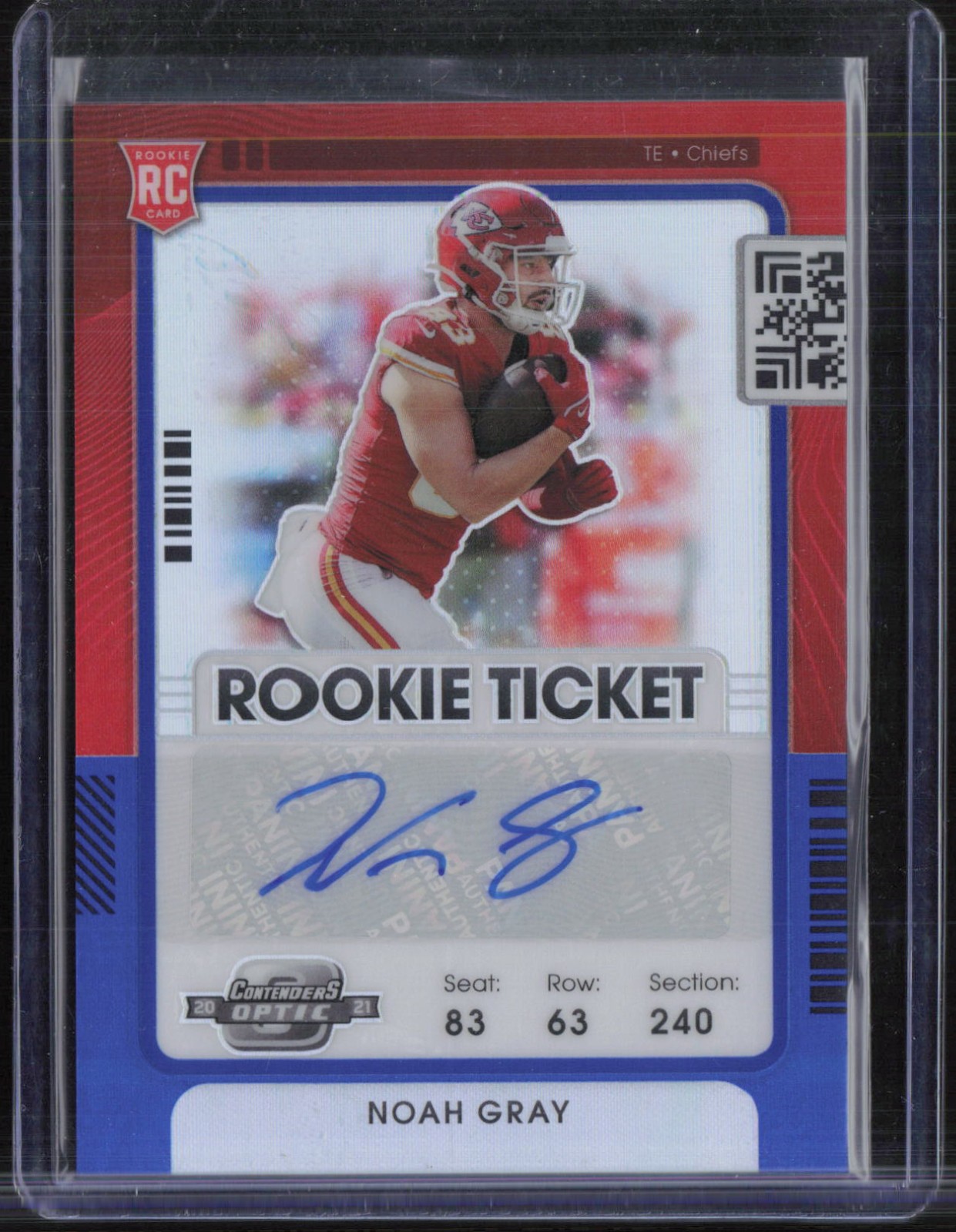 Noah Gray Panini Contenders Optic #182 Autograph-Blue