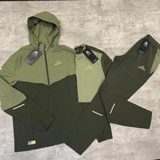 Men’s Montirex Tracksuit Set Khaki Green 3 Piece Joggers Jacket