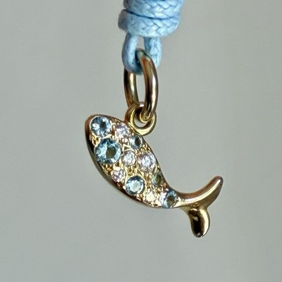 Dodo Pomellato Halskette Anhänger Fisch 18kt Gelbgold Saphire Brillanten Limited 