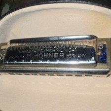 M. HOHNER Chromonica Chromatic Harmonica Key of C Silver Slide w/ Case