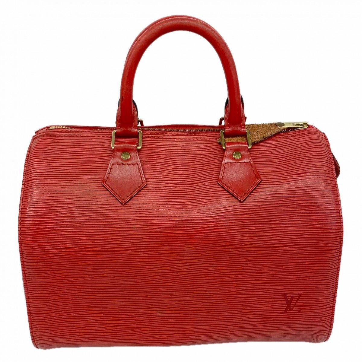 Louis Vuitton Epi Speedy 25 Hand Boston Bag Red Padlock Key Auth Good