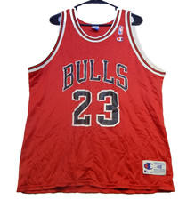 Vintage 90s Champion Chicago Bulls Michael Jordan Jersey 23 Red Size 48 FREE S&H