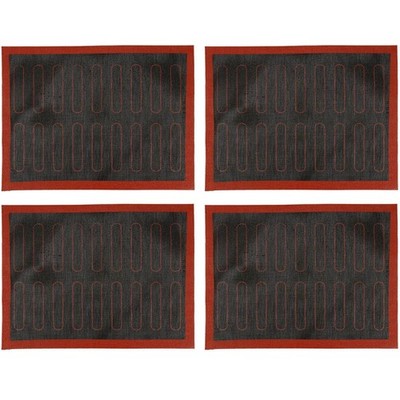 4 Stück Silikon Antihaft Hohl Backmatte zum Backen von Brot Gebäck und Pizza