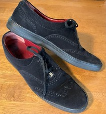 Vtg Women's Salvatore Ferragamo Sports Black Suede Lace Up Oxfords Size 10 3A