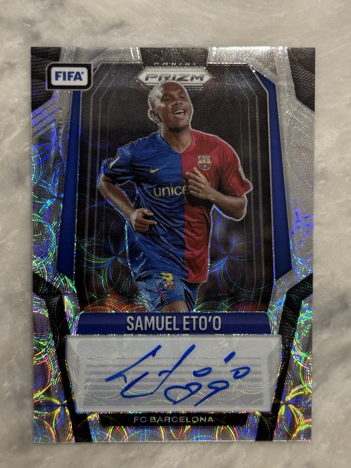 Samuel Eto'o 2025 Panini Prizm FIFA #S-SE Choice Signatures Auto Read