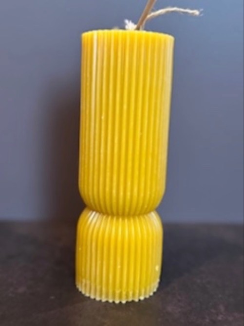 DOUBLE PILLAR HANDMADE 100% PURE BEESWAX CANDLE