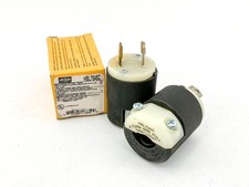New Lot of 2 Hubbell HBL7545C Twist-Lock Plug 15A 125V 2P 2 Wire