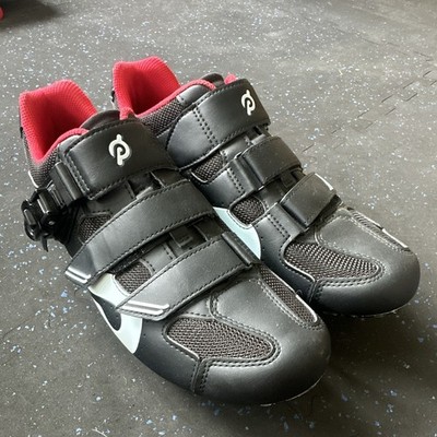 Peloton Racing Cycling Shoes 3-Bolt Strap Black/Red/White EU 45 US 11