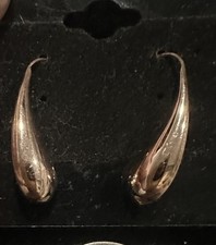 Simple Elegant Rose Gold Vermeil Sterling Silver Droplet Drop Earrings