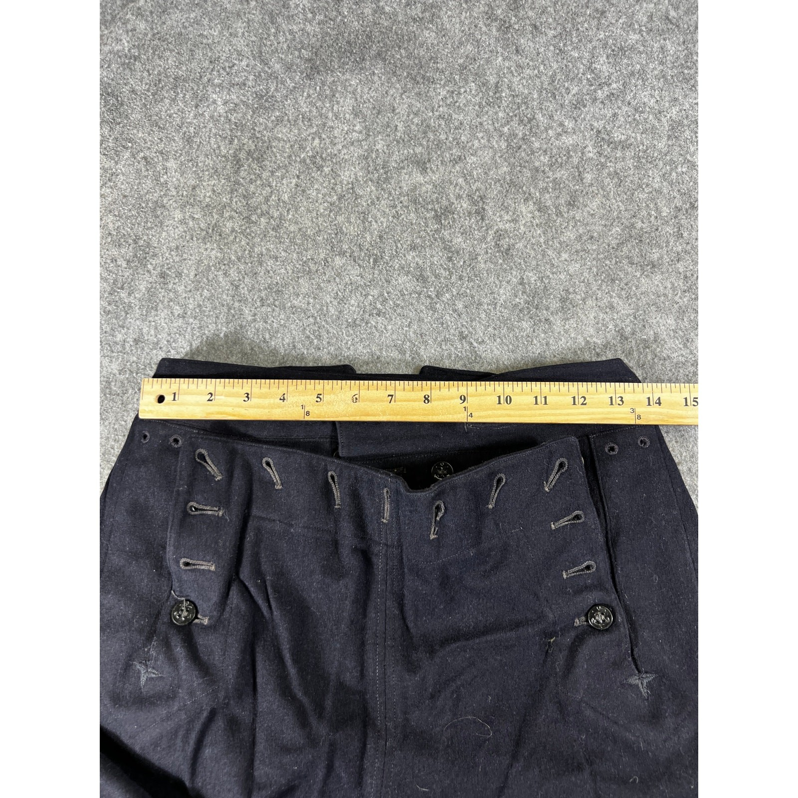 VTG 40s US Navy Sailor Pants Mens 28 Black High Rise … - Gem
