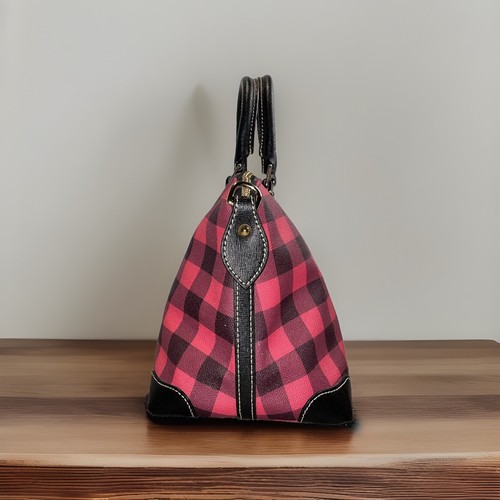 Dooney & Bourke Tucker Darcy Large Satchel Crossbody Boston Red Black Plaid $398 - Picture 7 of 17