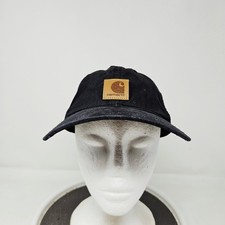 Carhartt Canvas Hat Adjustable Men Unisex Black Logo Wicking Workwear Strapback