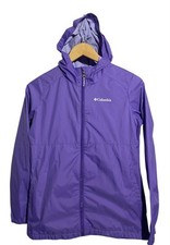 COLUMBIA Girls Purple Hooded Jacket Rainbow Coats SZ L