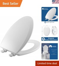 1500EC 390 Lift-Off Wood Elongated Toilet Seat, Cotton White Pack of 1