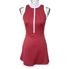 Pickletini Yasmin Zip Front Dress Size S Rust Sleeveless Pickle Ball NEW