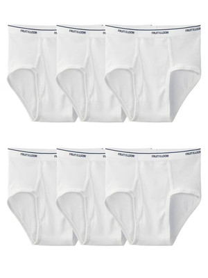 Fruit of the Loom 6 Men's Briefs Underwear White/Color Imperfect XL-2X-3X-4X-5X