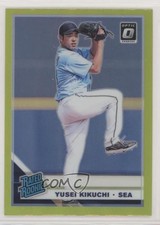 2019 Panini Donruss Optic Rated Rookies Lime Green Prizm Yusei Kikuchi #77 7ba