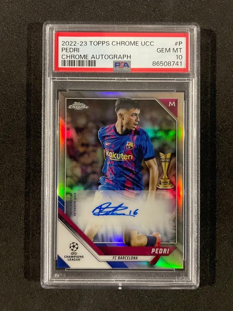 2022/23 Topps Chrome UCC Pedri Autograph PSA 10 FC Barcelona Champions League